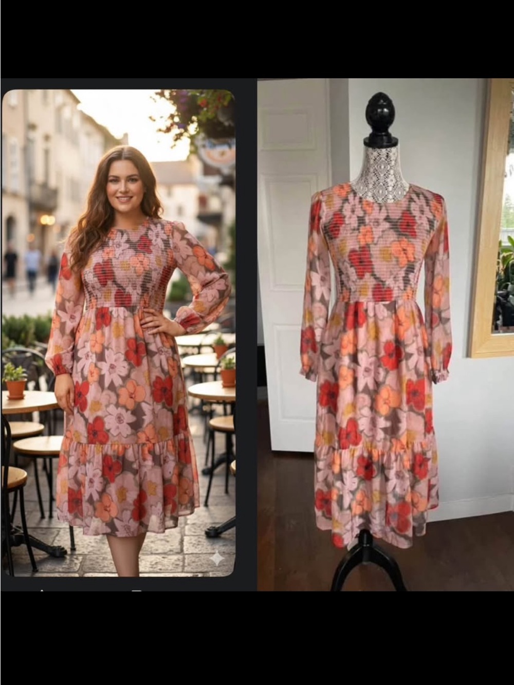 Jillian Harris X Mad About Style Boutique Floral Midi Dress. XL/XXL